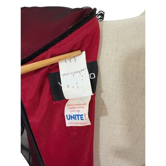 Vtg 90s Virgo Dress Sz 6P Flocked Velvet Red Black Dress Titanic Whimsy Goth - Picture 9 of 15